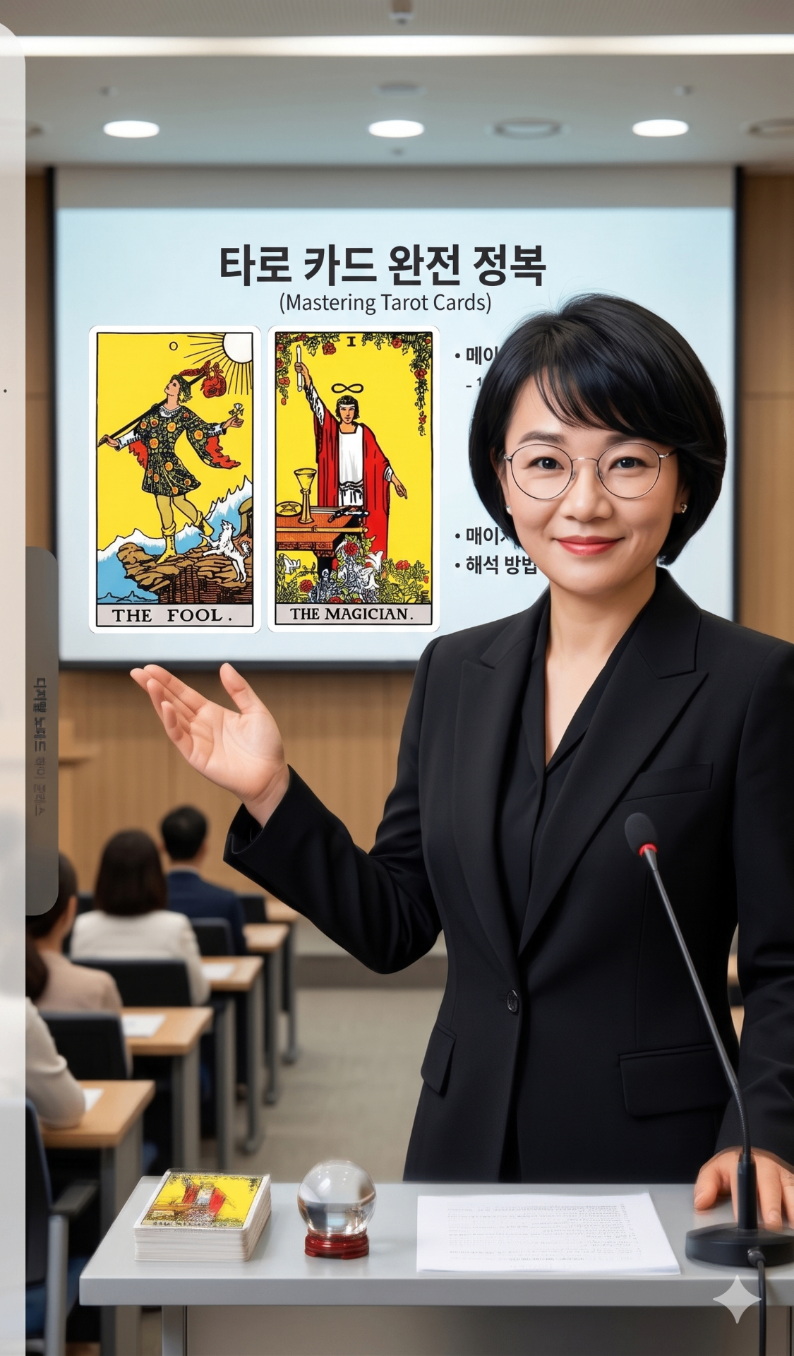 타로 카드를 펼친 휴먼브릿지 아카데미 전문가
